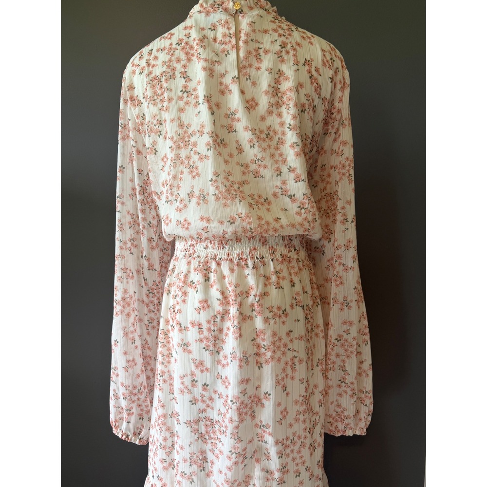 Draper James RSVP Floral Smocked Waist Midi Dress Pink White Gold 3X NWT - Picture 6 of 10